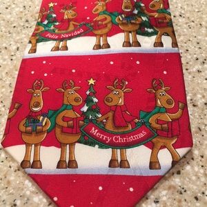 Hallmark Men’s Silk Reindeer Special Ties “Feliz Navidad”